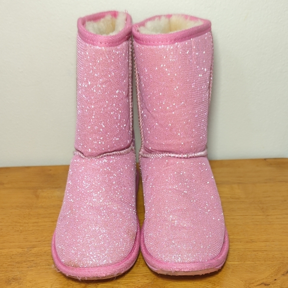 Emu Australia Kids Sparkle Lo Deluxe Wool Boot Pink Girls Size 4 - Picture 2 of 8